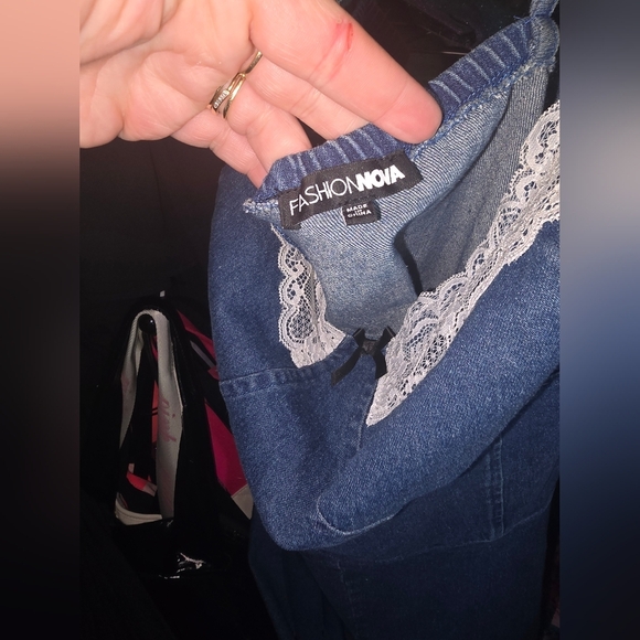 Nwot Fashion Nova 3x Denim Romper - Picture 3 of 5